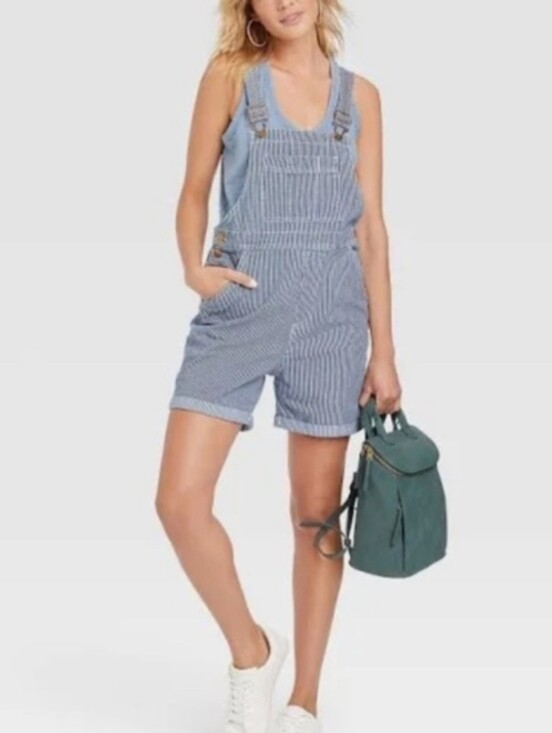 Universal Thread Denim - Universal Thread Railroad Stripe Denim Overalls Size 12 New
